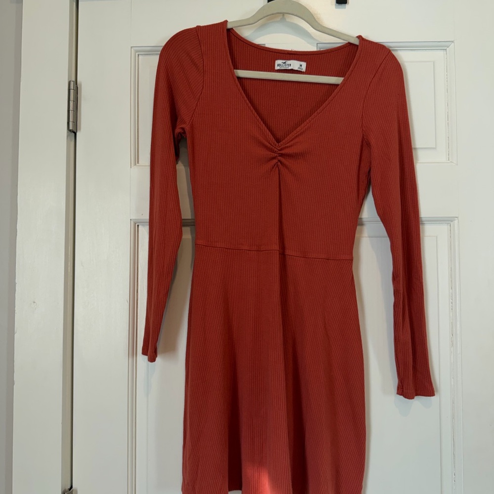 Hollister Red Long Sleeve Dress